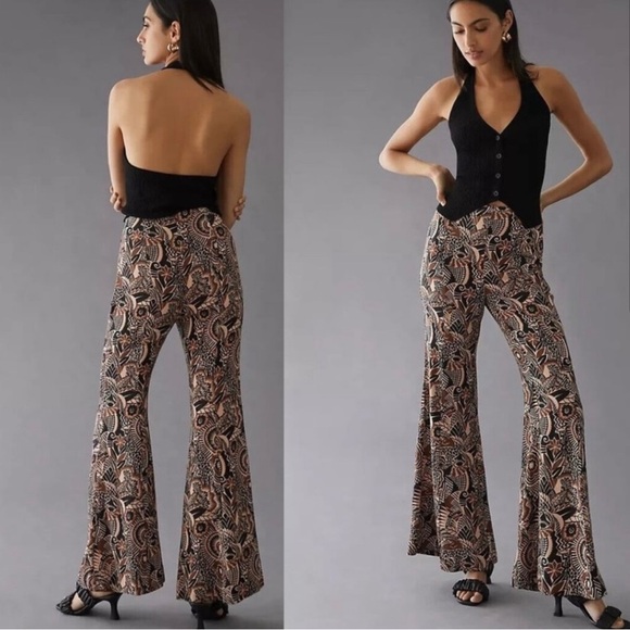 Anthropologie | Drapey Flare Printed Pants - Picture 1 of 5
